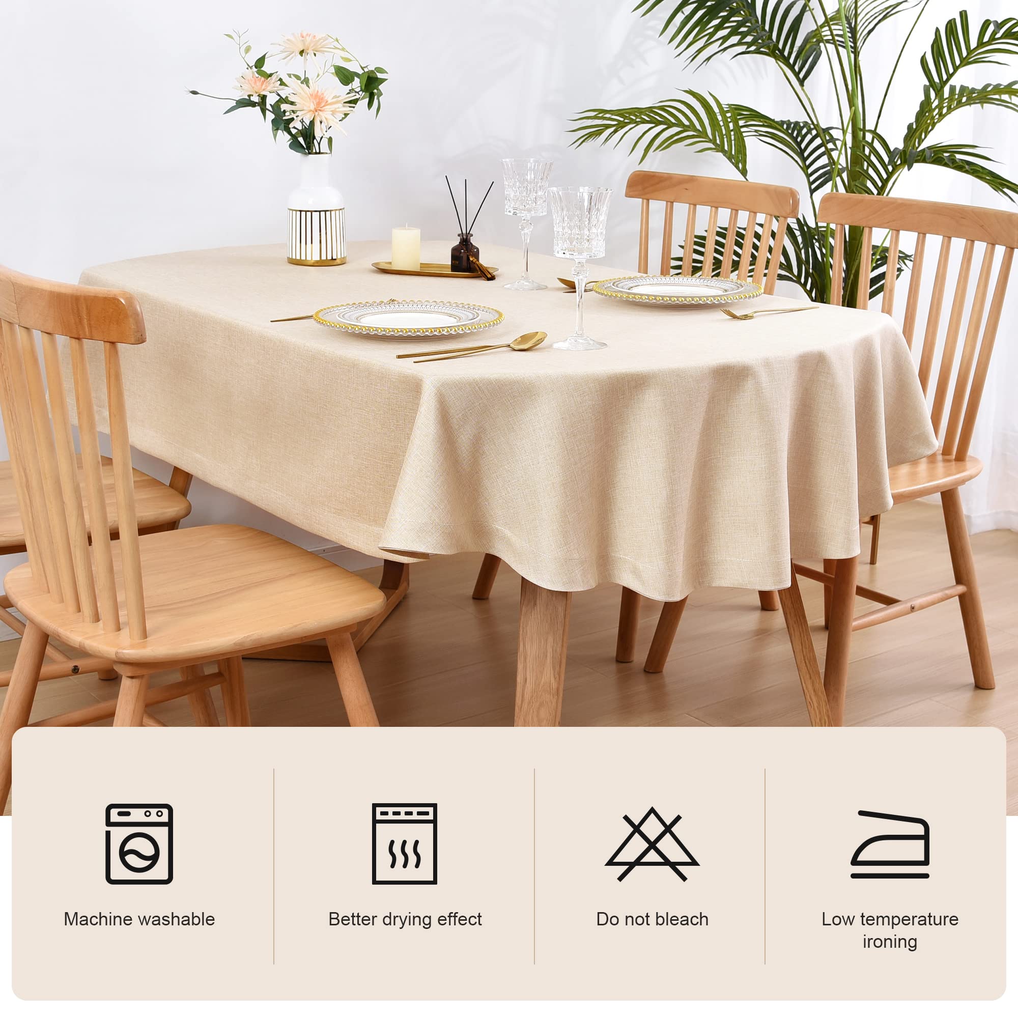 Mantel ovalado Wolkemer con borde rematado protege la mesa de arañazos.