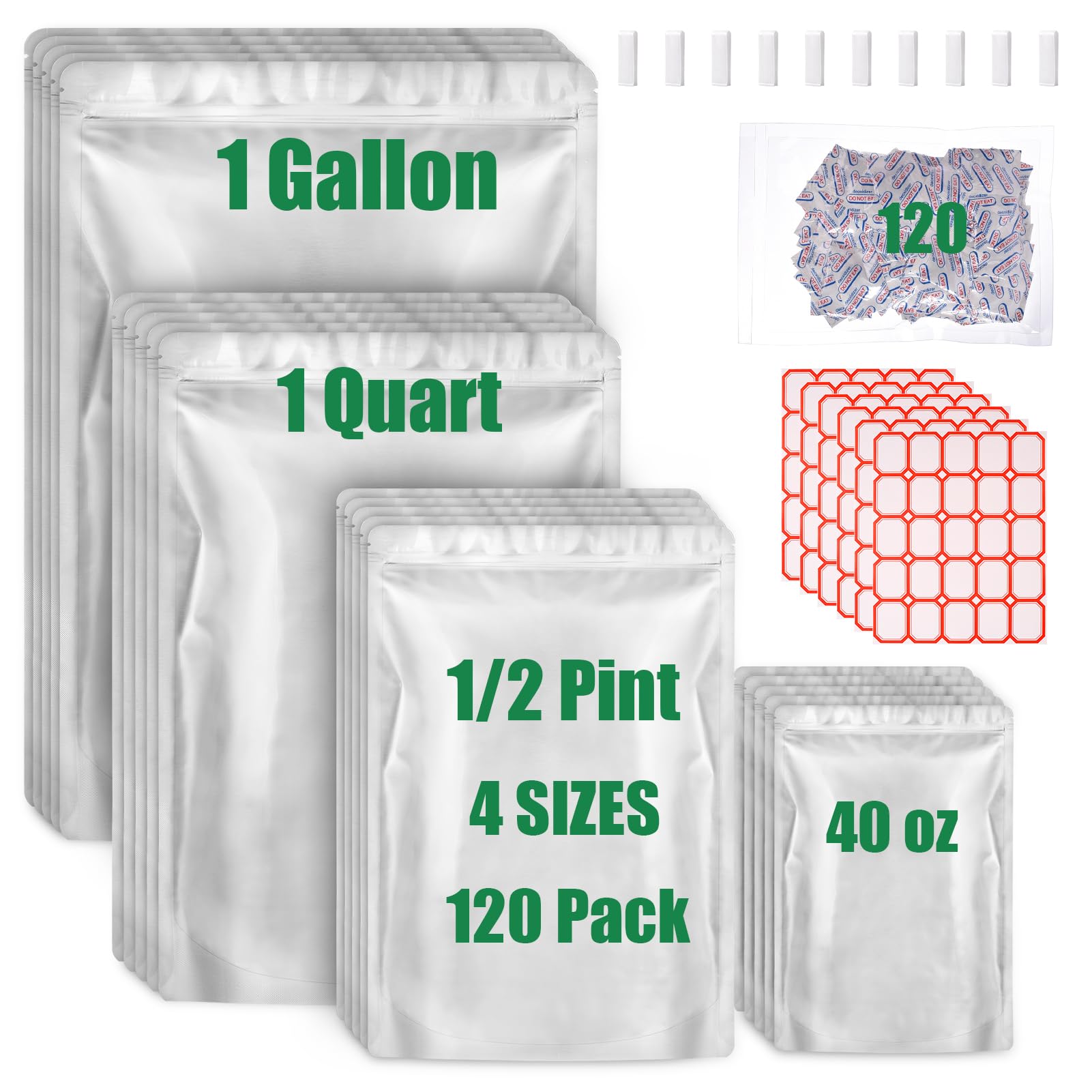 Wolobag bolsas Mylar con cierre cremallera para almacenamiento seguro a largo plazo.