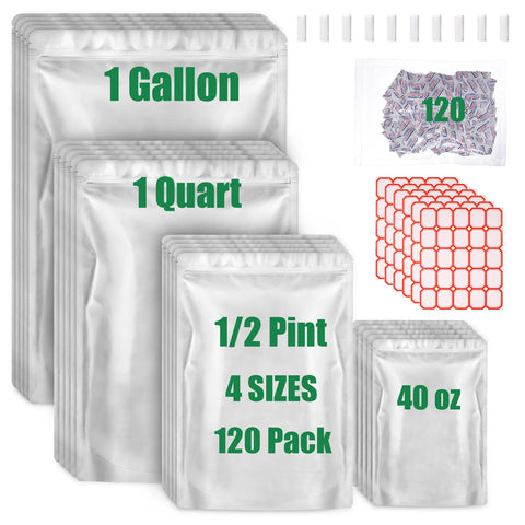 Wolobag bolsas Mylar con cierre cremallera para almacenamiento seguro a largo plazo.