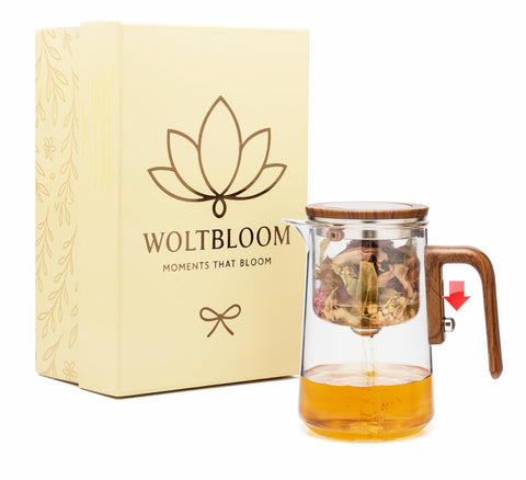WOLTBLOOM Enchanti infusor de vidrio para infusiones limpias y aromáticas.