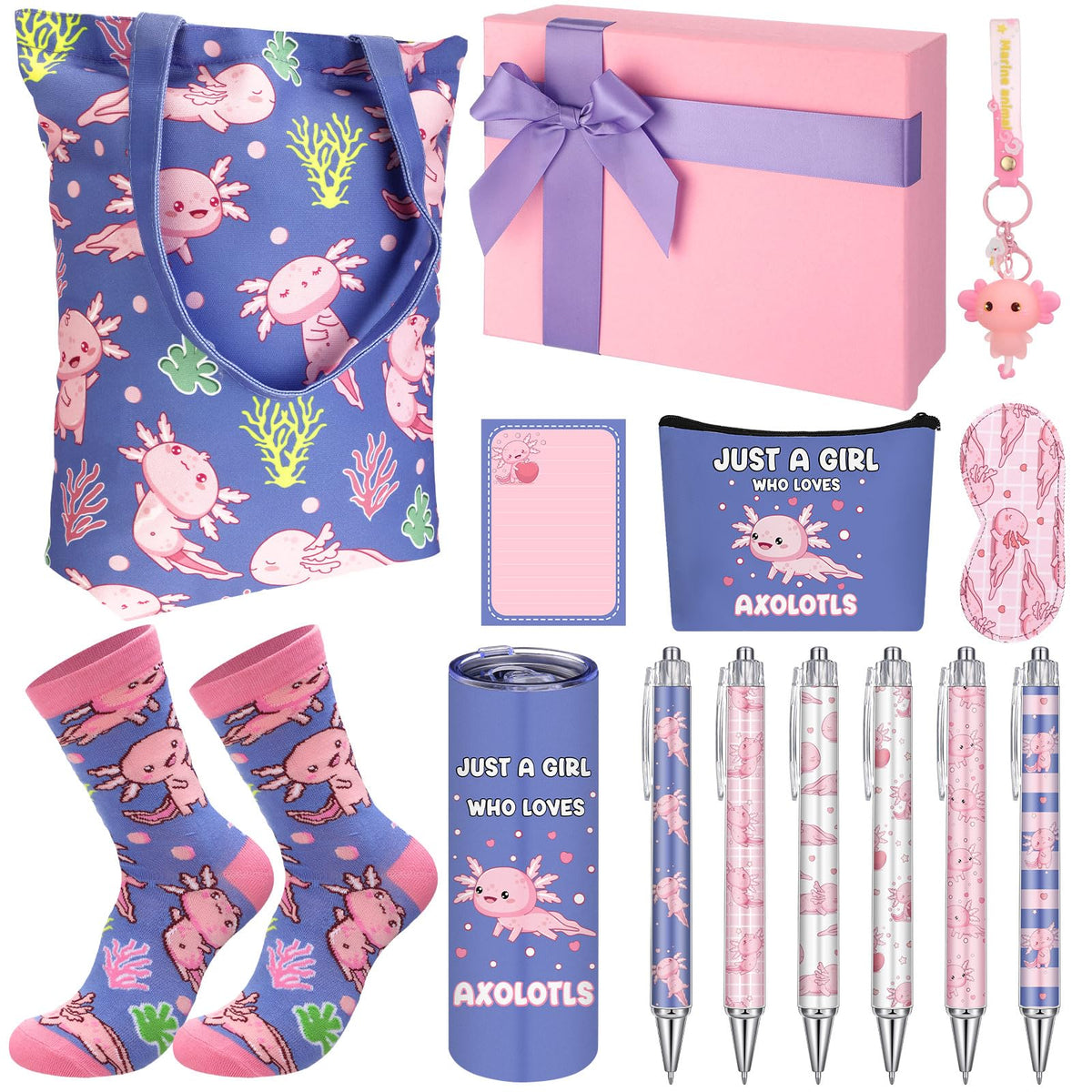 Bolso Wonderjune Axolotls con impresión, ideal para uso diario.