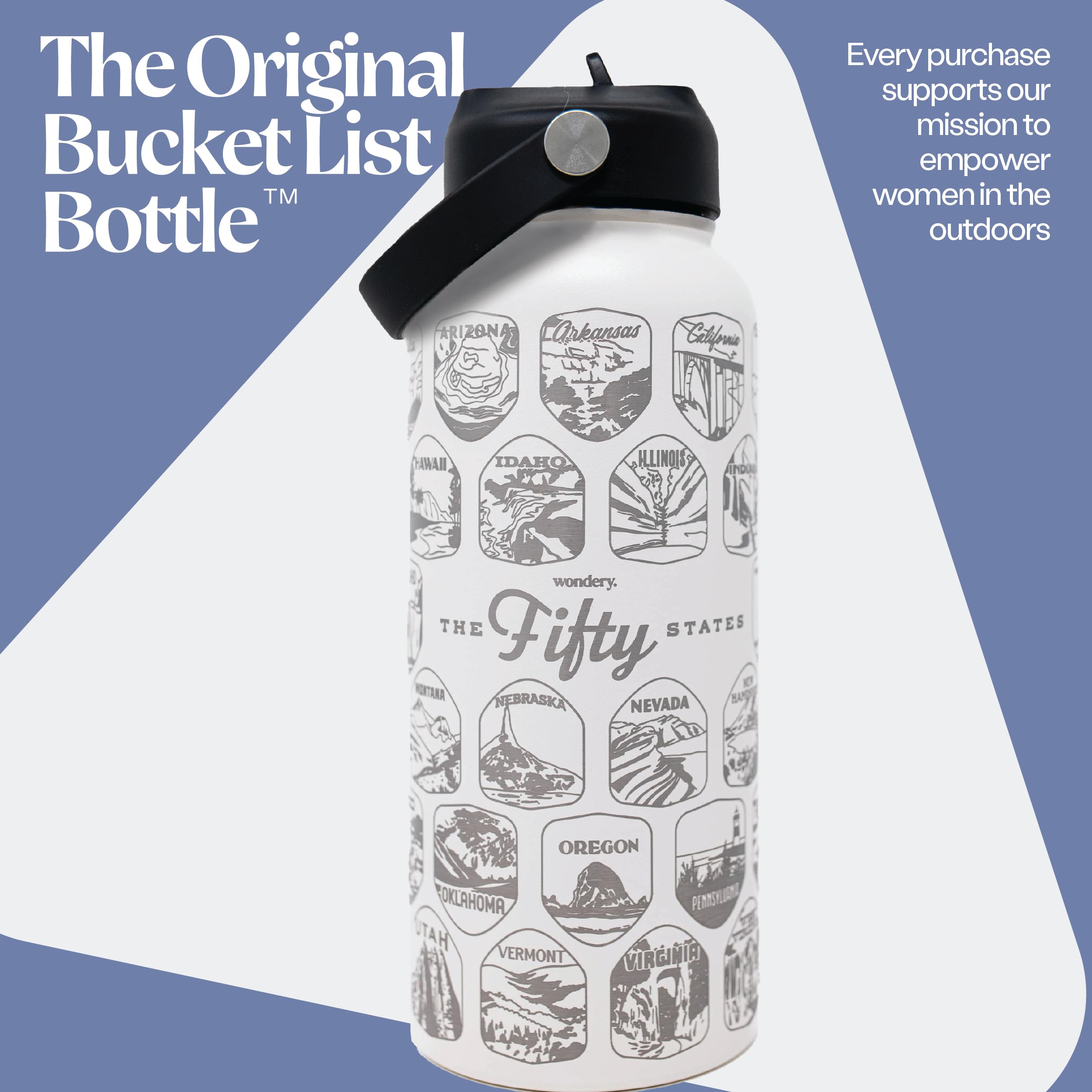 Pegatinas impermeables de Wondery para personalizar la botella.