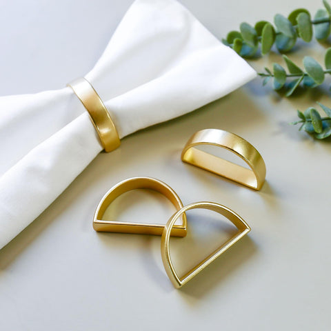 Anillos de servilleta Wonlex dorados mate ideales para bodas y eventos especiales.