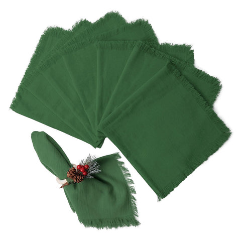 Servilletas Wonlex de tela verde con franja para comidas elegantes.
