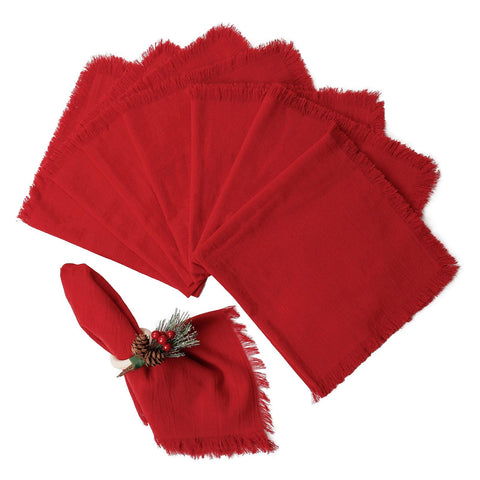Servilletas Wonlex de tela con franja roja para una mesa elegante