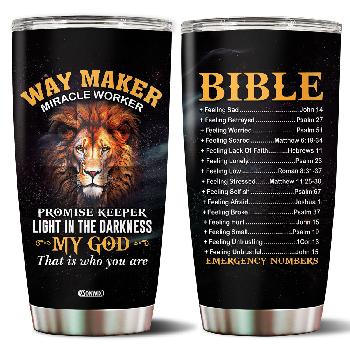 WonWix Tumbler con triple aislamiento mantiene bebidas frías por hasta 24 horas.