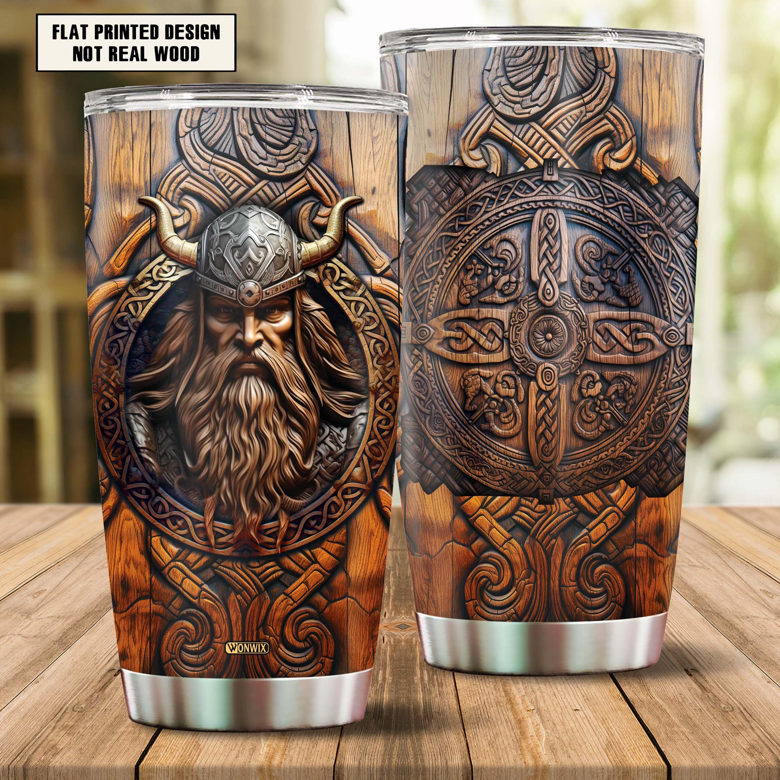 WONWIX Vaso Viking 20 onzas tapa anti derrames y libre de BPA para viaje