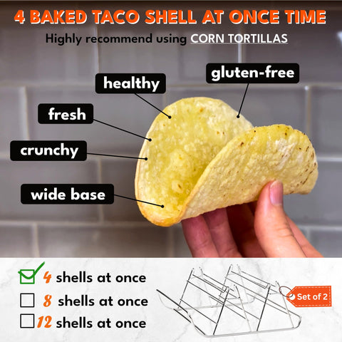 Base ancha Woobud facilita rellenar tacos y evitar derrames.