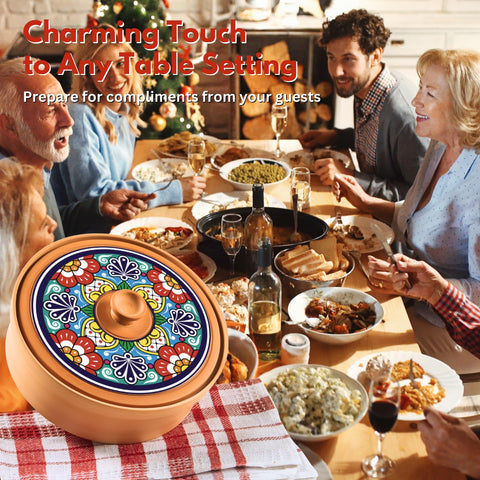 woobud diseno talavera patron rustico que decora la mesa