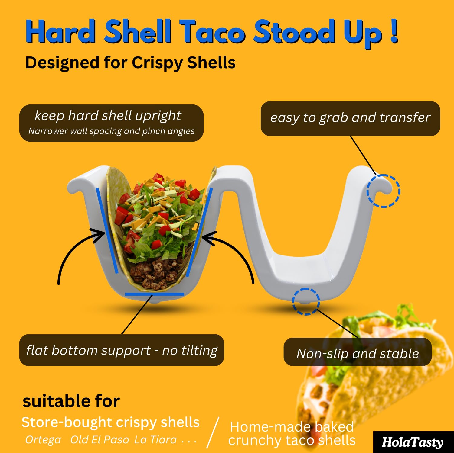 HolaTasty Woobud portatacos, conjunto de 2 para barra de tacos