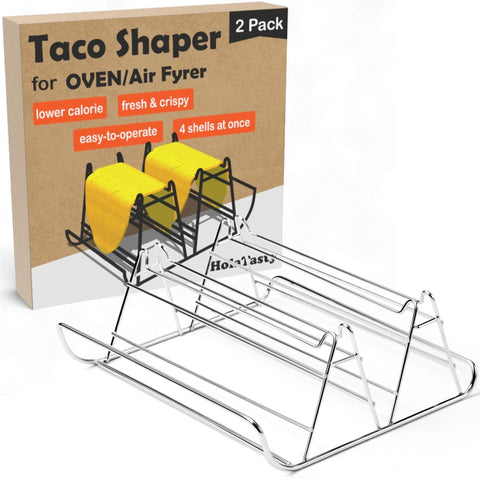 Concha de taco horneada Woobud sobre una tortilla de maíz, opción más saludable.