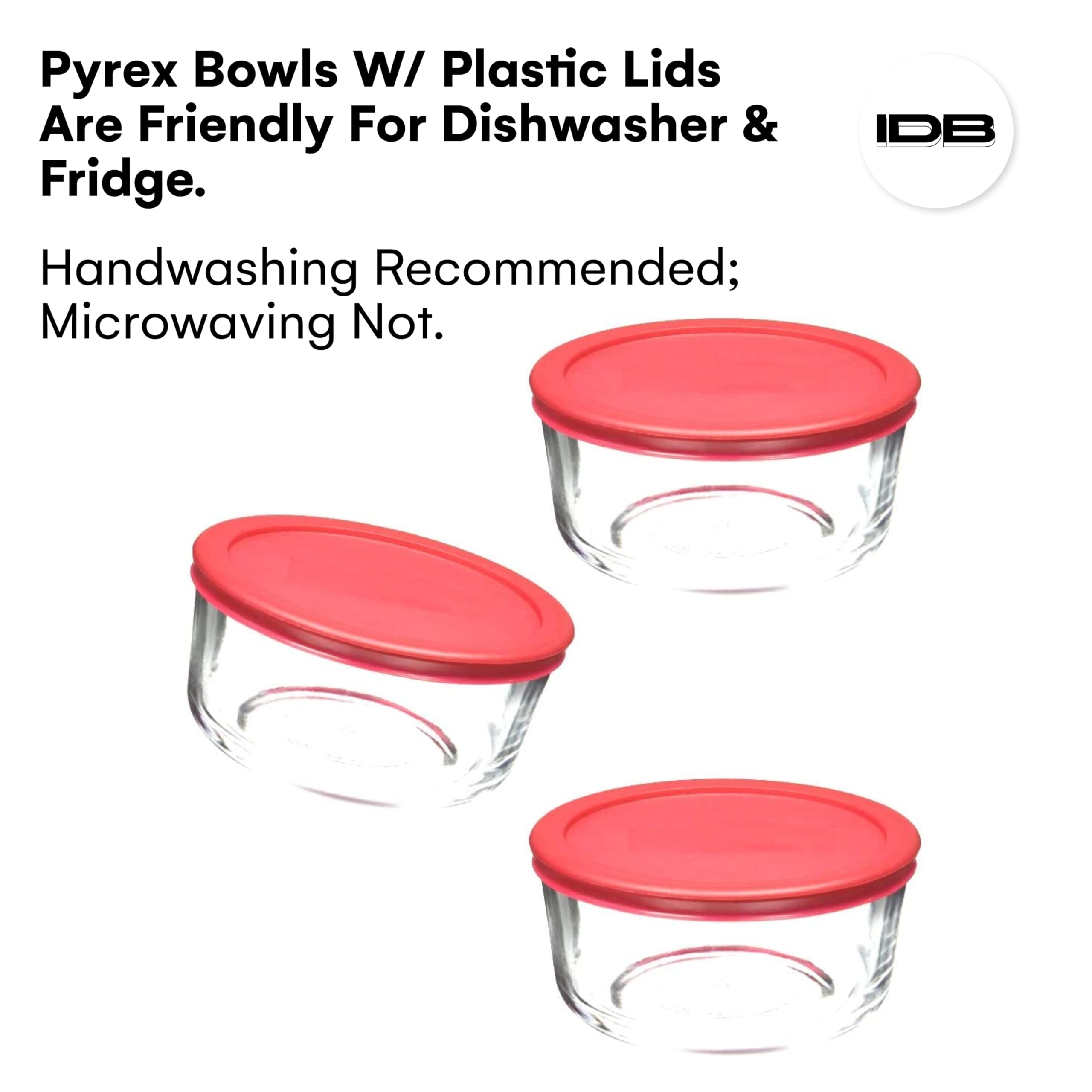 Tapa roja Wood Grip Pyrex, apta para lavavajillas en rejilla superior