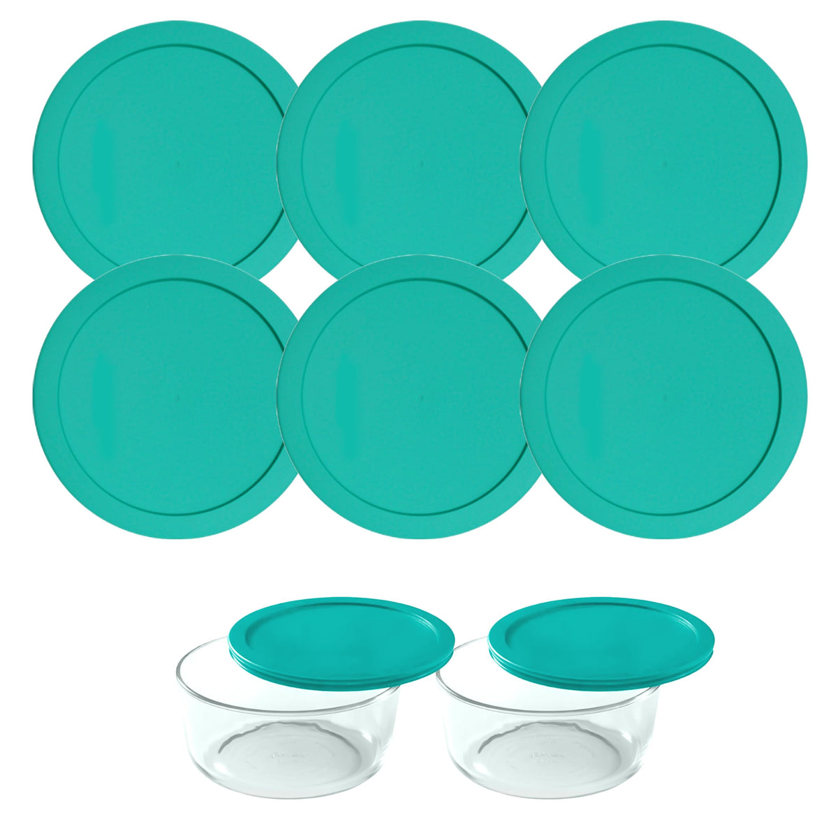 Wood Grip tapas-vidrio-pyrex-anchor-2tazas-verde: tapa firme para recipientes de vidrio 2 tazas.