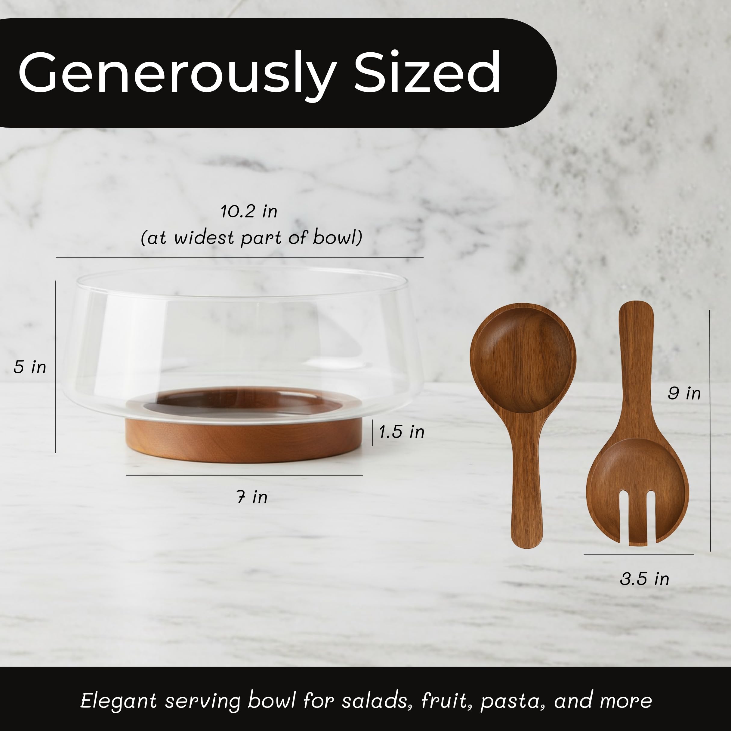 Wood & Whisk lavado-facil-vidrio, cuenco apto para lavavajillas