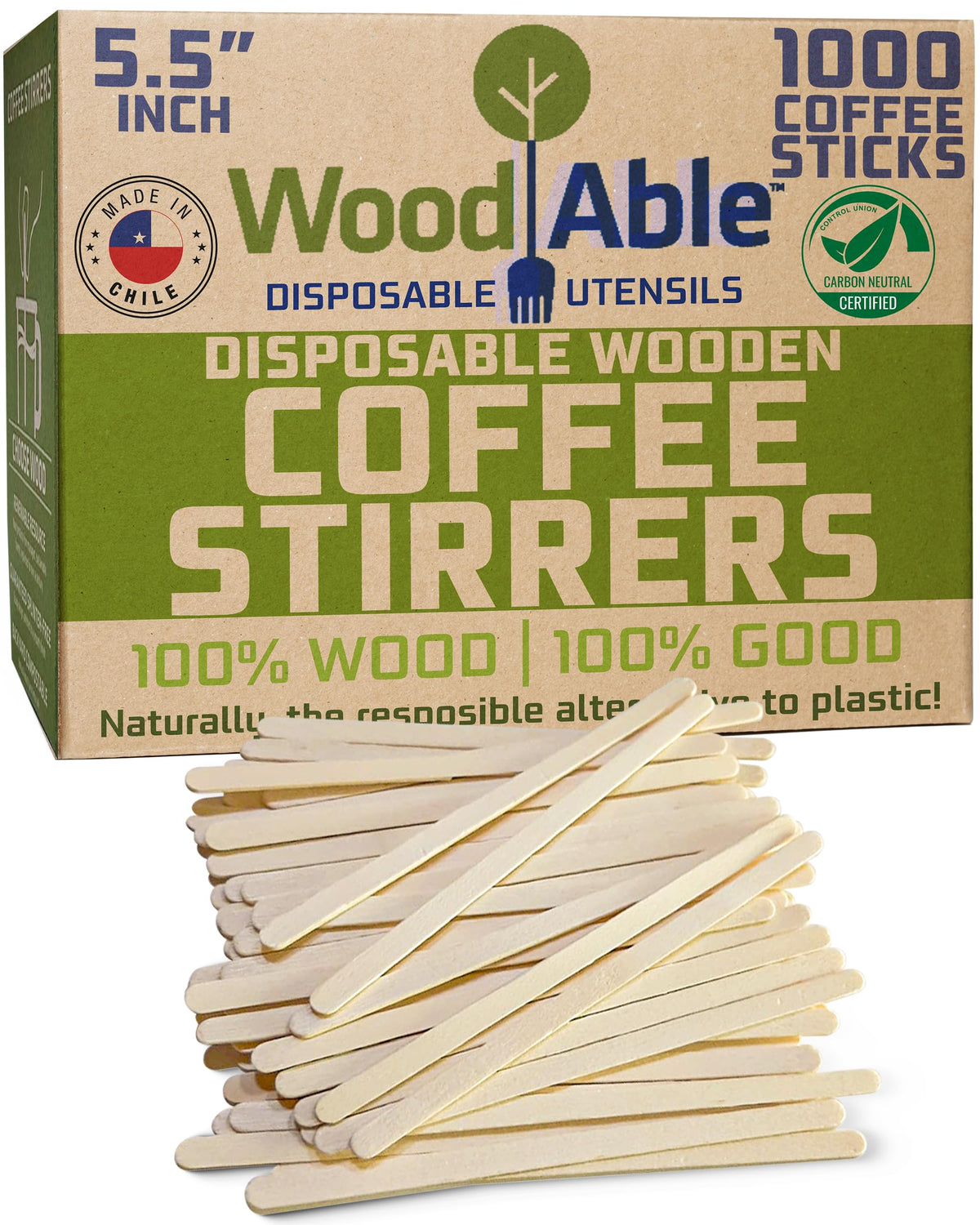 woodable palitos cafe 5-5 pulgadas: revolver con suavidad.