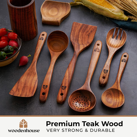 Woodenhouse cucharas-madera-cocina: ideales para mezclar sin rayar superficies.