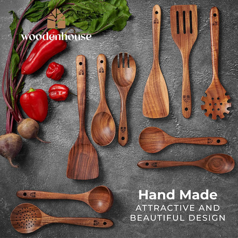 Woodenhouse cucharón de sopa de teca, cómodo y duradero