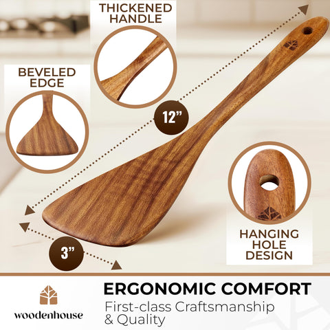 Espátula Woodenhouse con acabado suave y liso para tacto agradable.