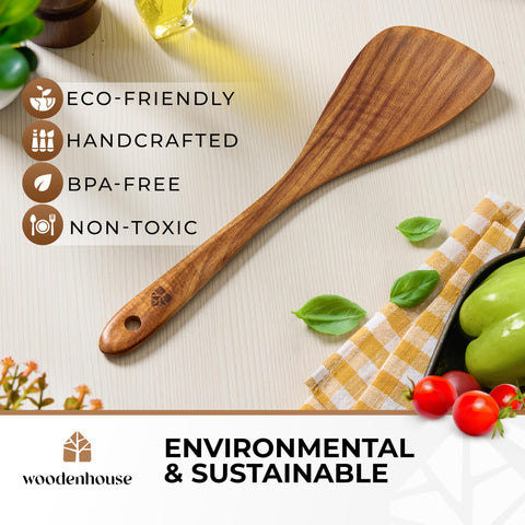 Espátula Woodenhouse fácil de limpiar tras cocinar.