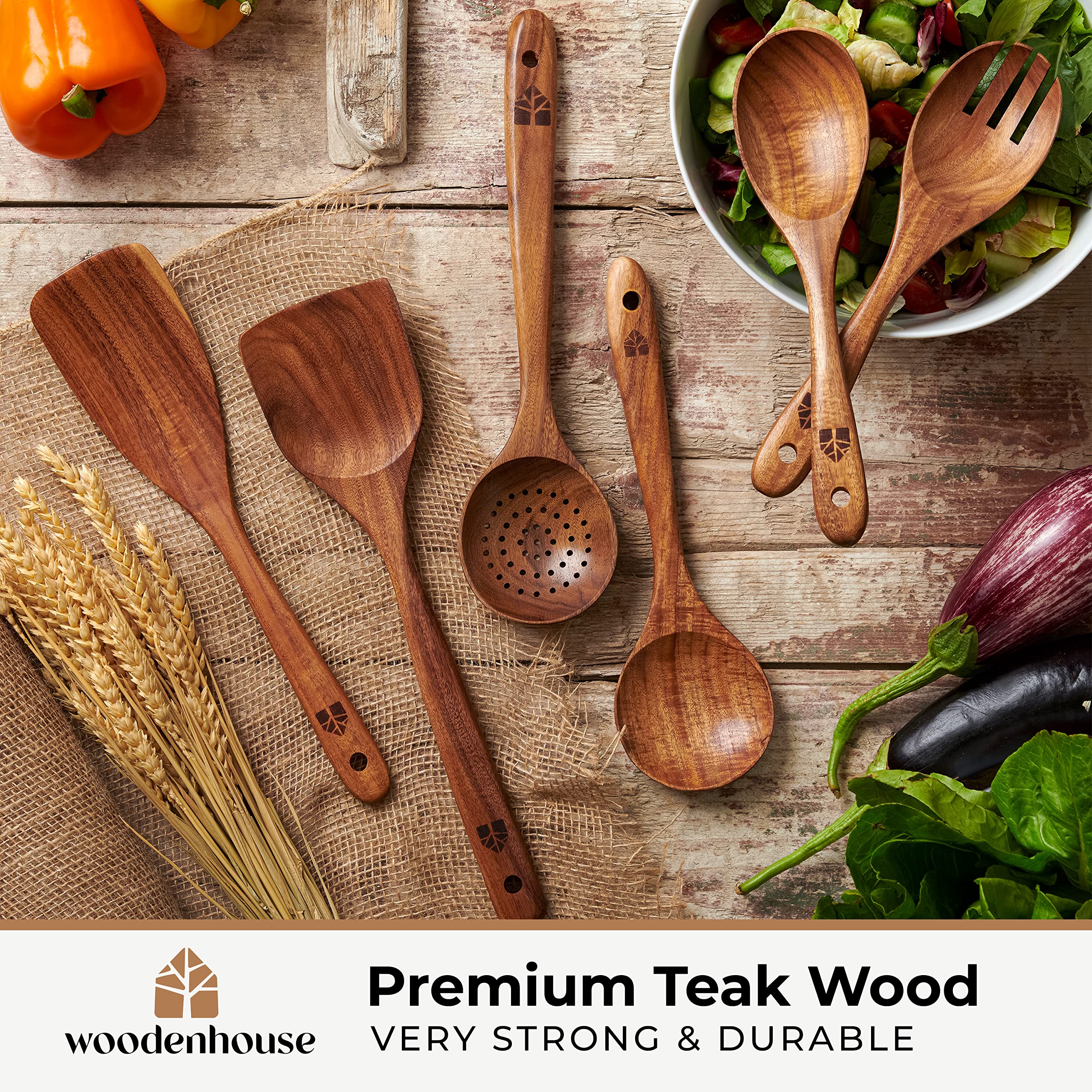 Woodenhouse espátula para wok, movimiento amplio sin rayar superficies