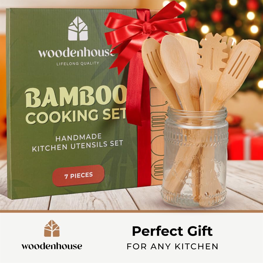 Woodenhouse espatula redonda con agujeros para mezclar y voltear sin rayar