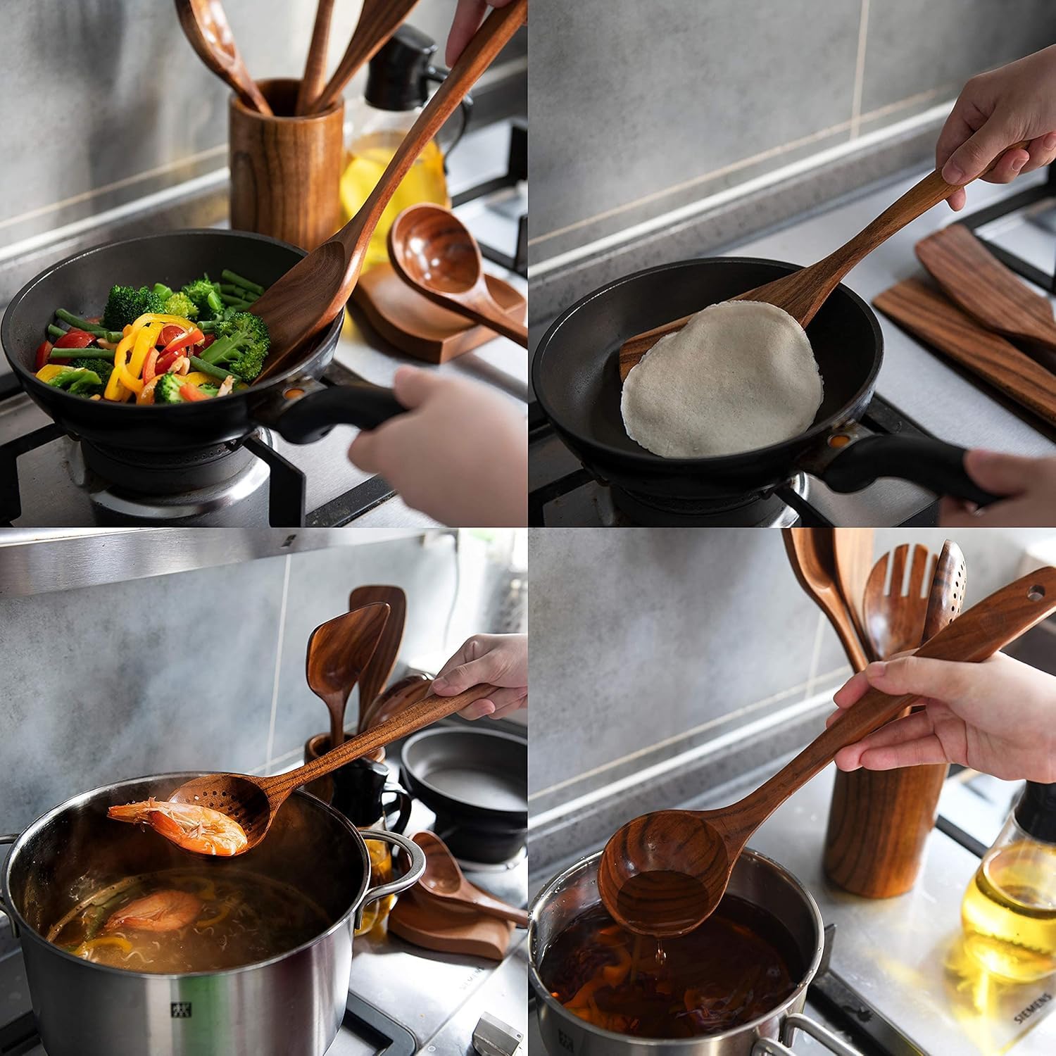 Woodenhouse ganchos-para-utensilios-metalicos: organización fácil en la pared de la cocina.