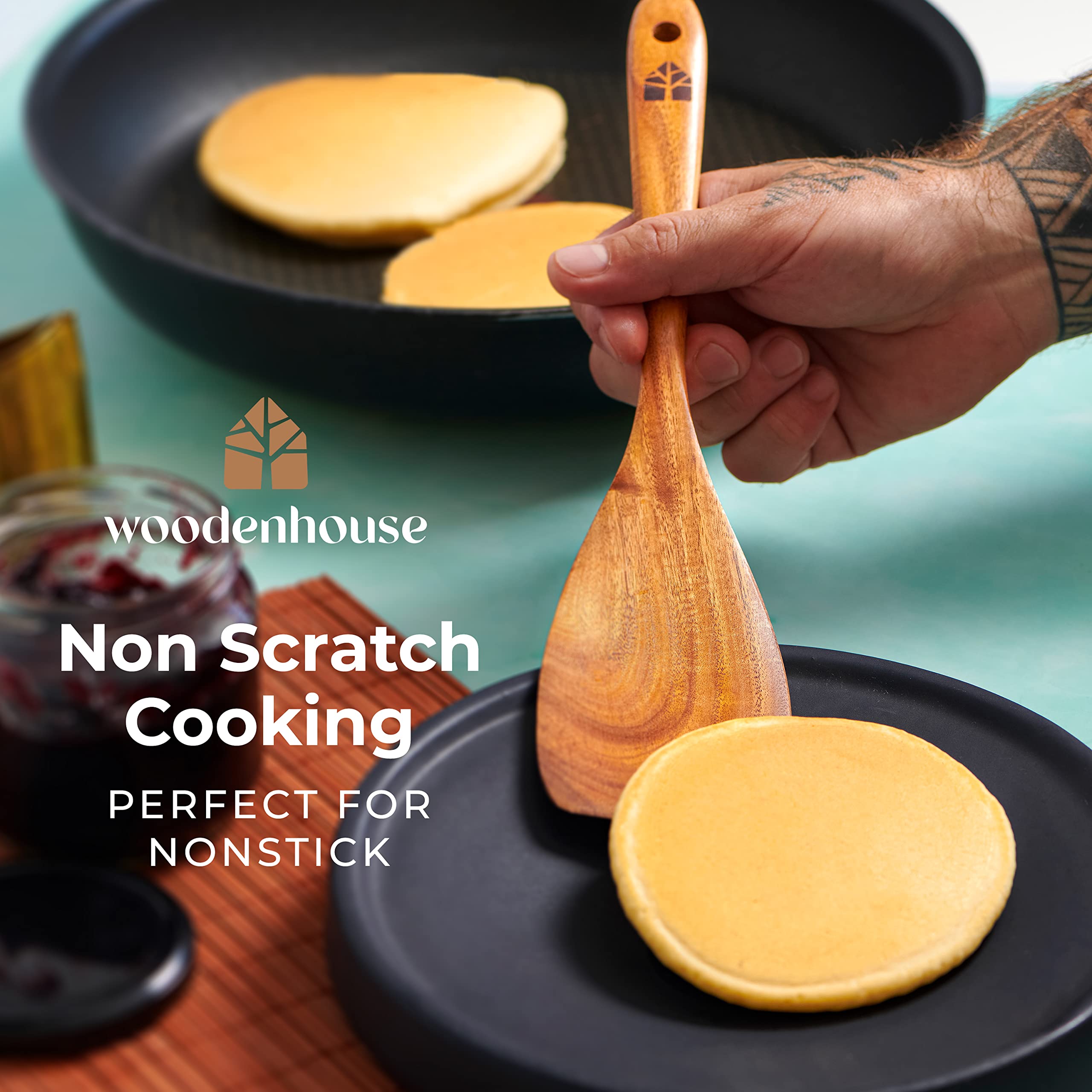 Woodenhouse ganchos para utensilios de madera, almacenamiento rápido y accesible.