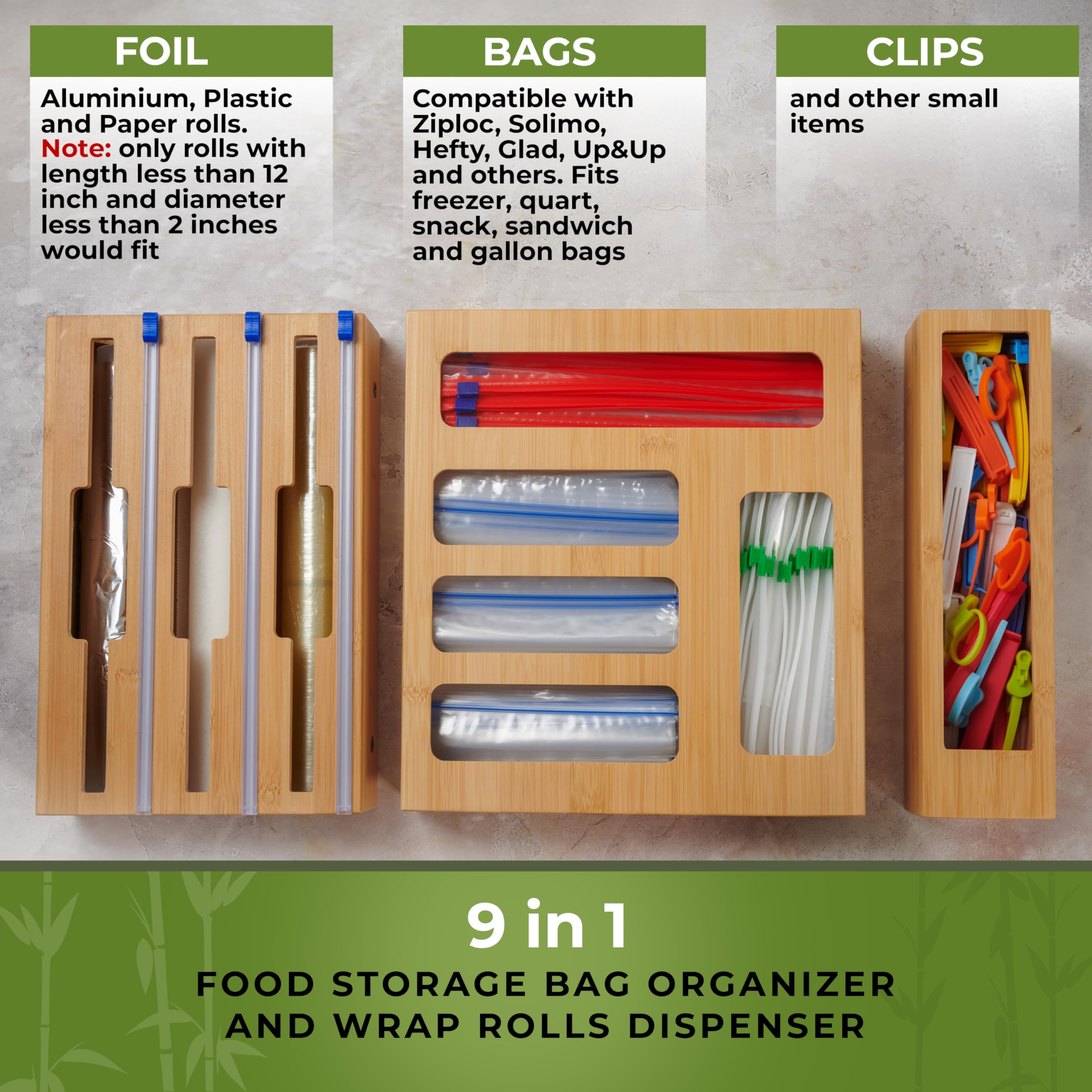 Woodenhouse Organizador para bolsas de snack, acceso cómodo y ordenado.