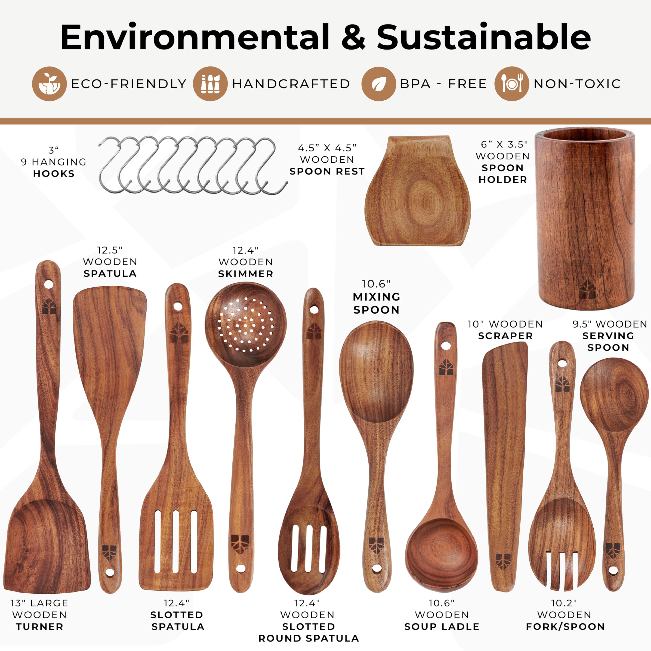 Woodenhouse reposacucharas de madera, mantiene los utensilios limpios y ordenados.