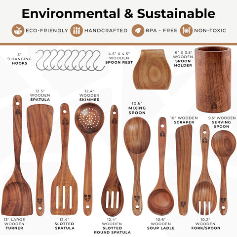 Woodenhouse reposacucharas de madera, mantiene los utensilios limpios y ordenados.