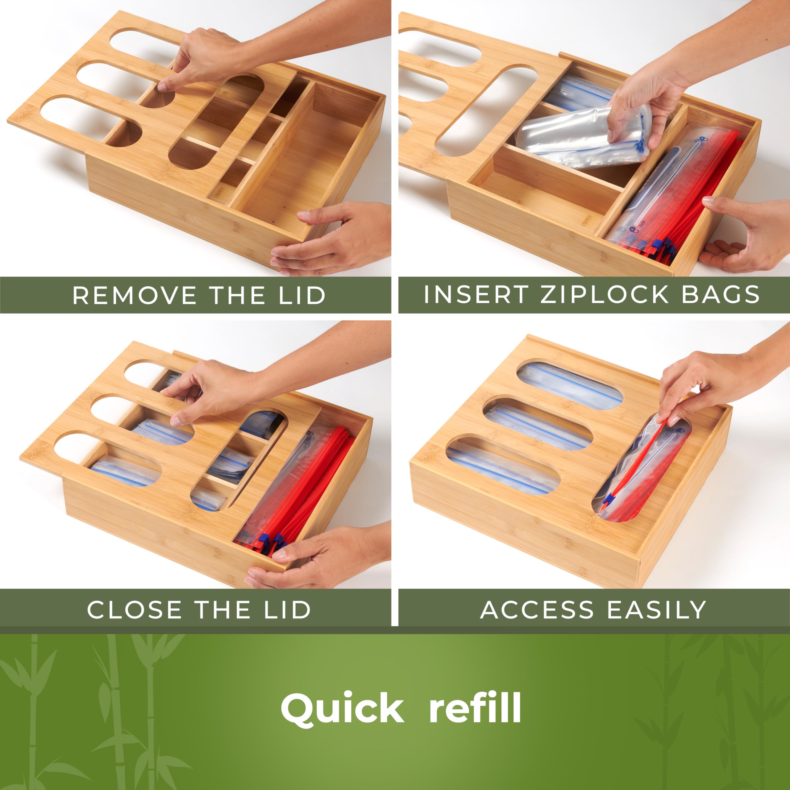 Woodenhouse Uso-diario-cocina: organización práctica para bolsas.