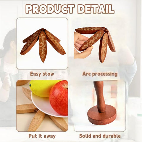 WoodenQueen set de 4 salvamanteles de nogal para platos calientes.