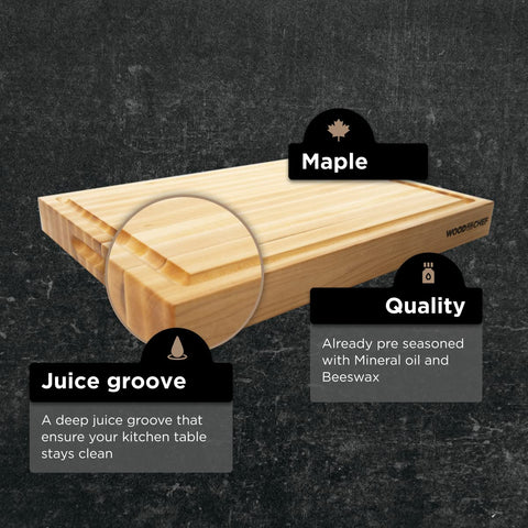 Tabla WoodForChef de arce maple para carnes con precisión.