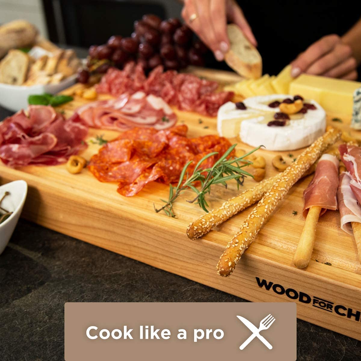 WoodForChef tabla de corte lista para usar al recibirla.