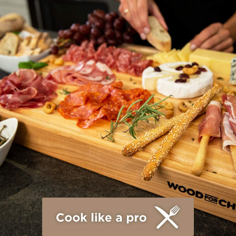 WoodForChef tabla de corte lista para usar al recibirla.