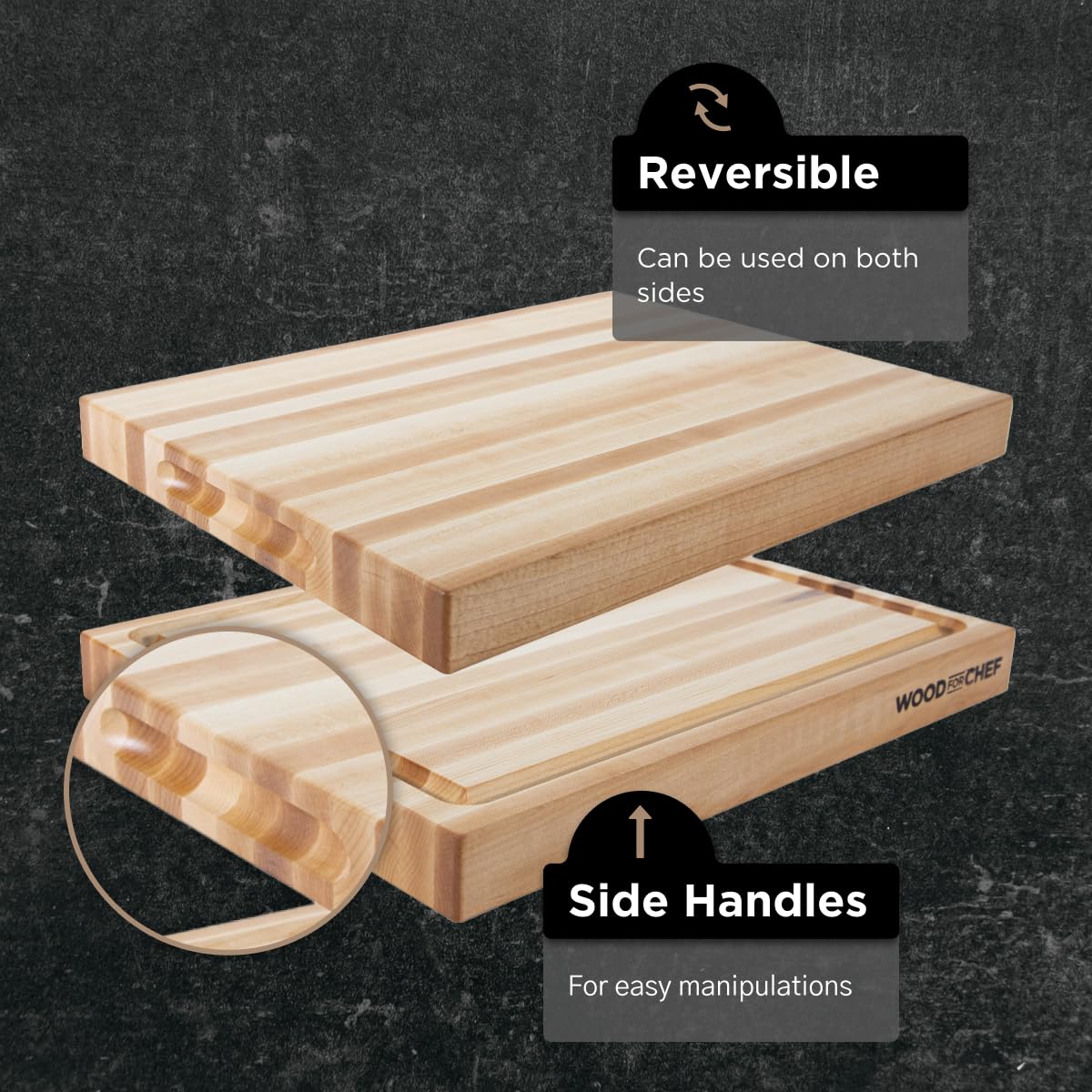 Tabla WoodForChef de arce maple ideal para verduras frescas.