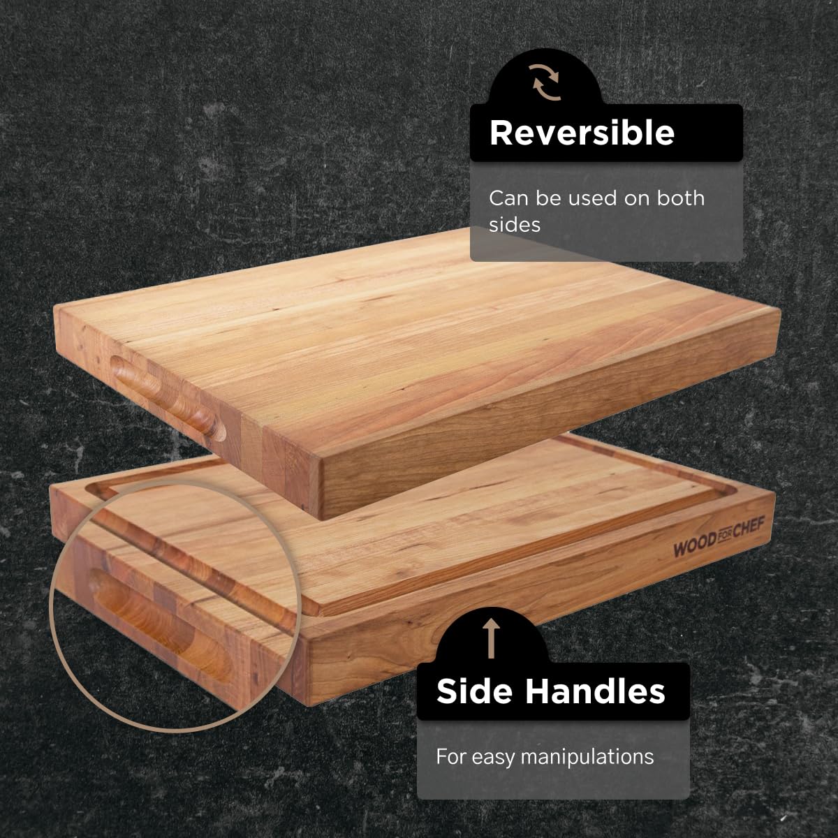 Tabla WoodForChef pre-sazonada con aceite mineral y cera de abejas para uso inmediato