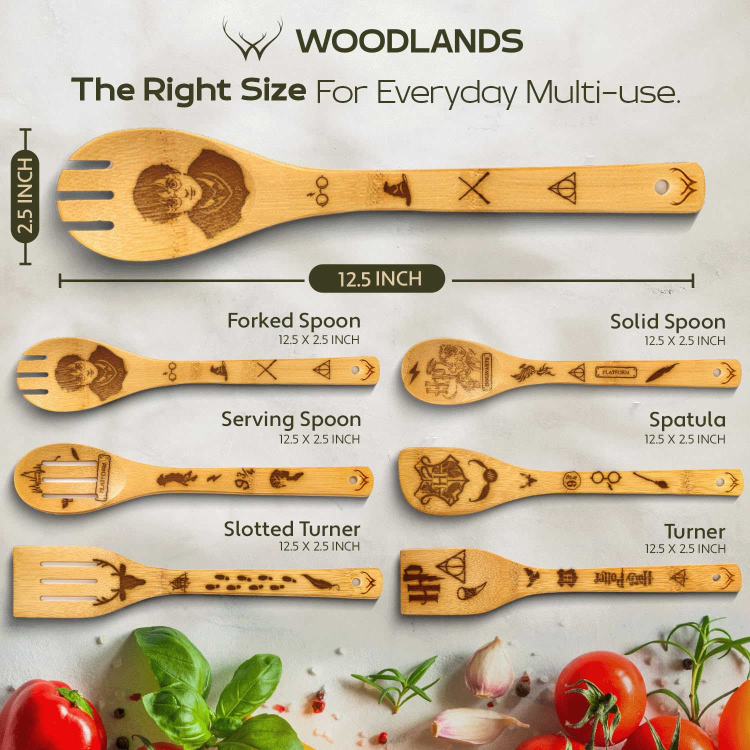 Espátulas de madera WOODLANDS USA, adecuadas para cocinar sin rayar sartenes