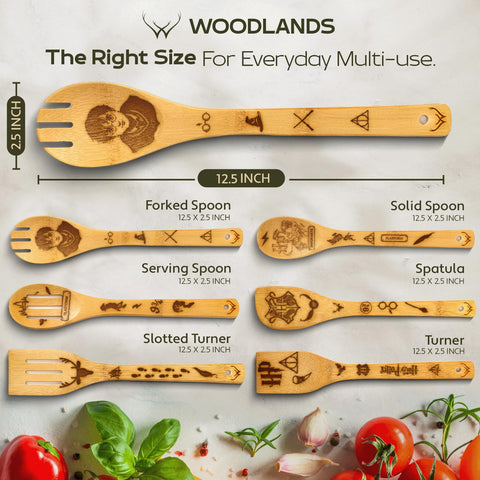 Espátulas de madera WOODLANDS USA, adecuadas para cocinar sin rayar sartenes