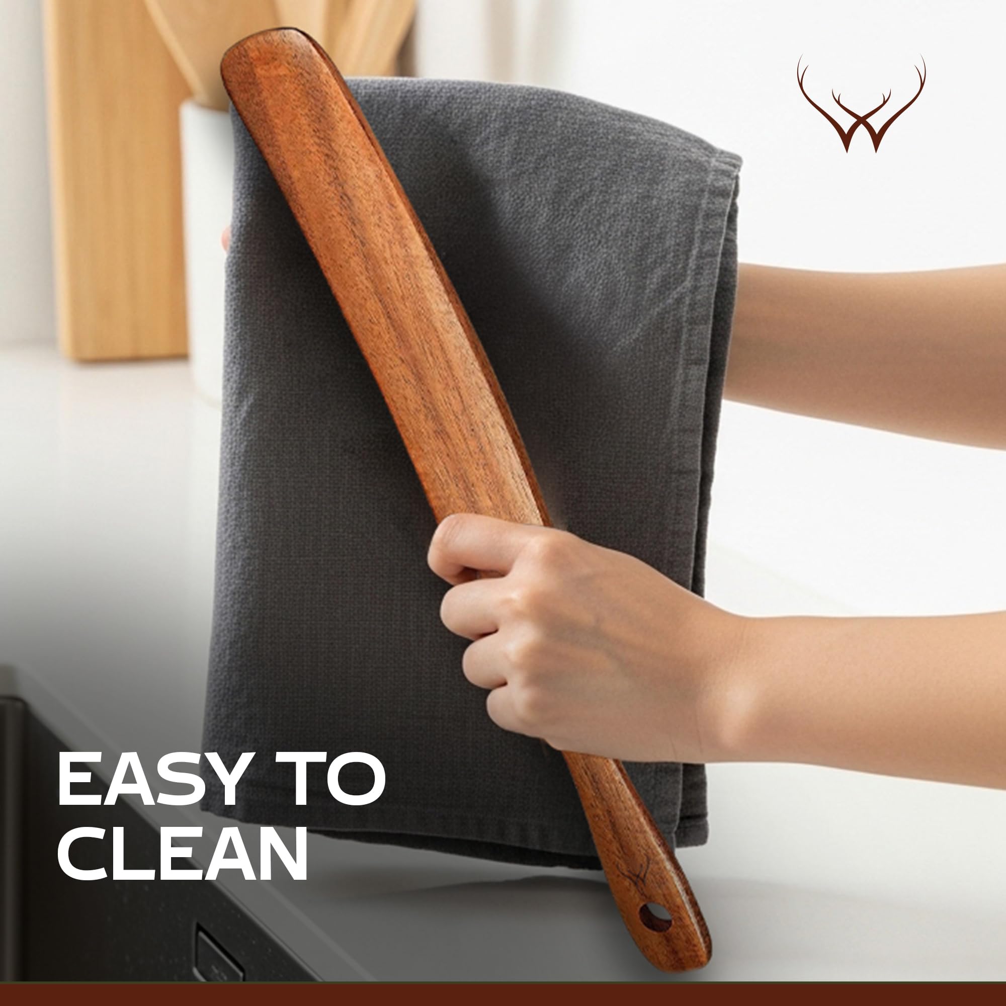Espátula WOODLANDS USA mango ergonómico: agarre cómodo durante mezclas.