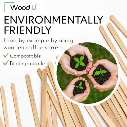 WoodU palitos desechables, biodegradables y ecológicos