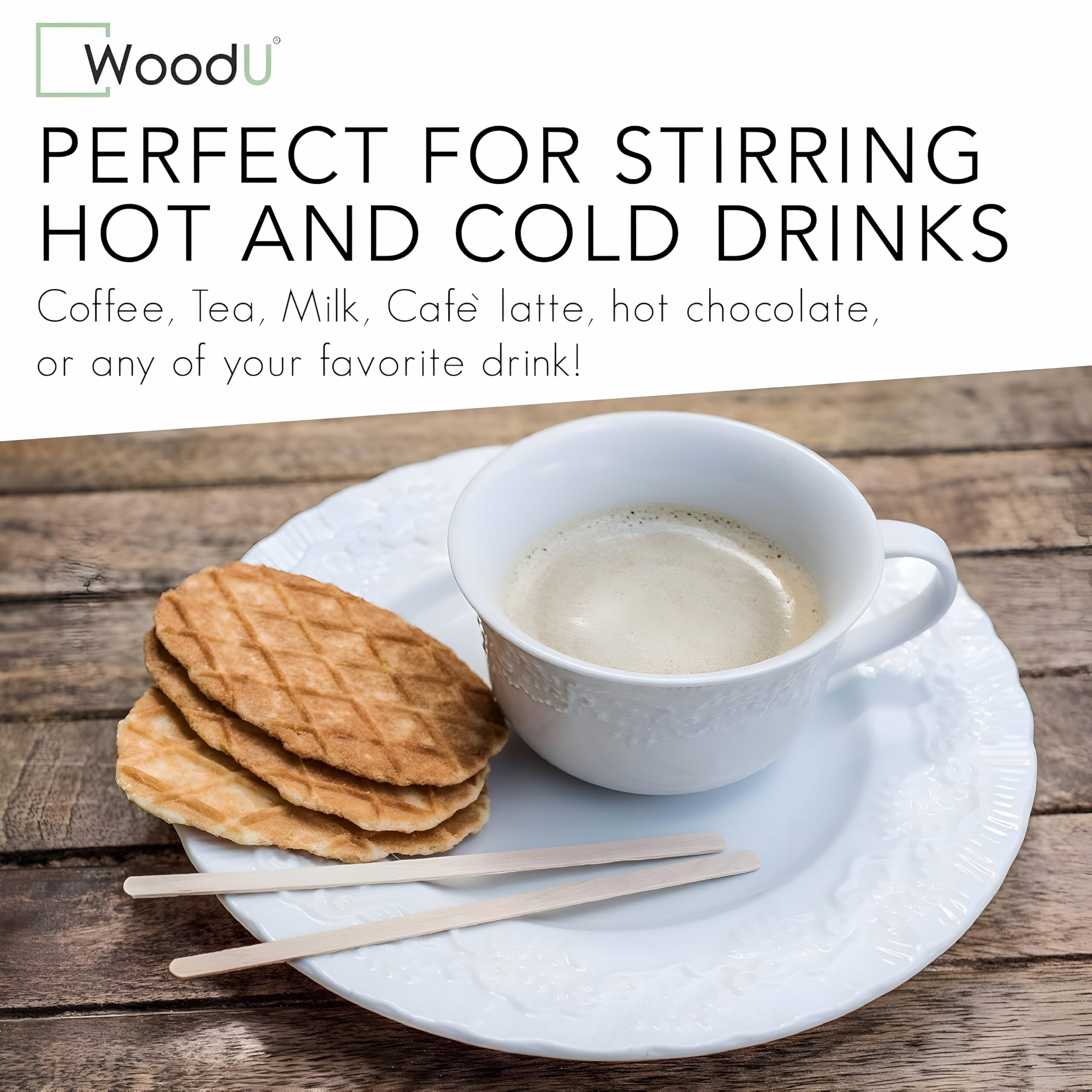 WoodU palitos con diseño ergonómico, facilita mezclar leche