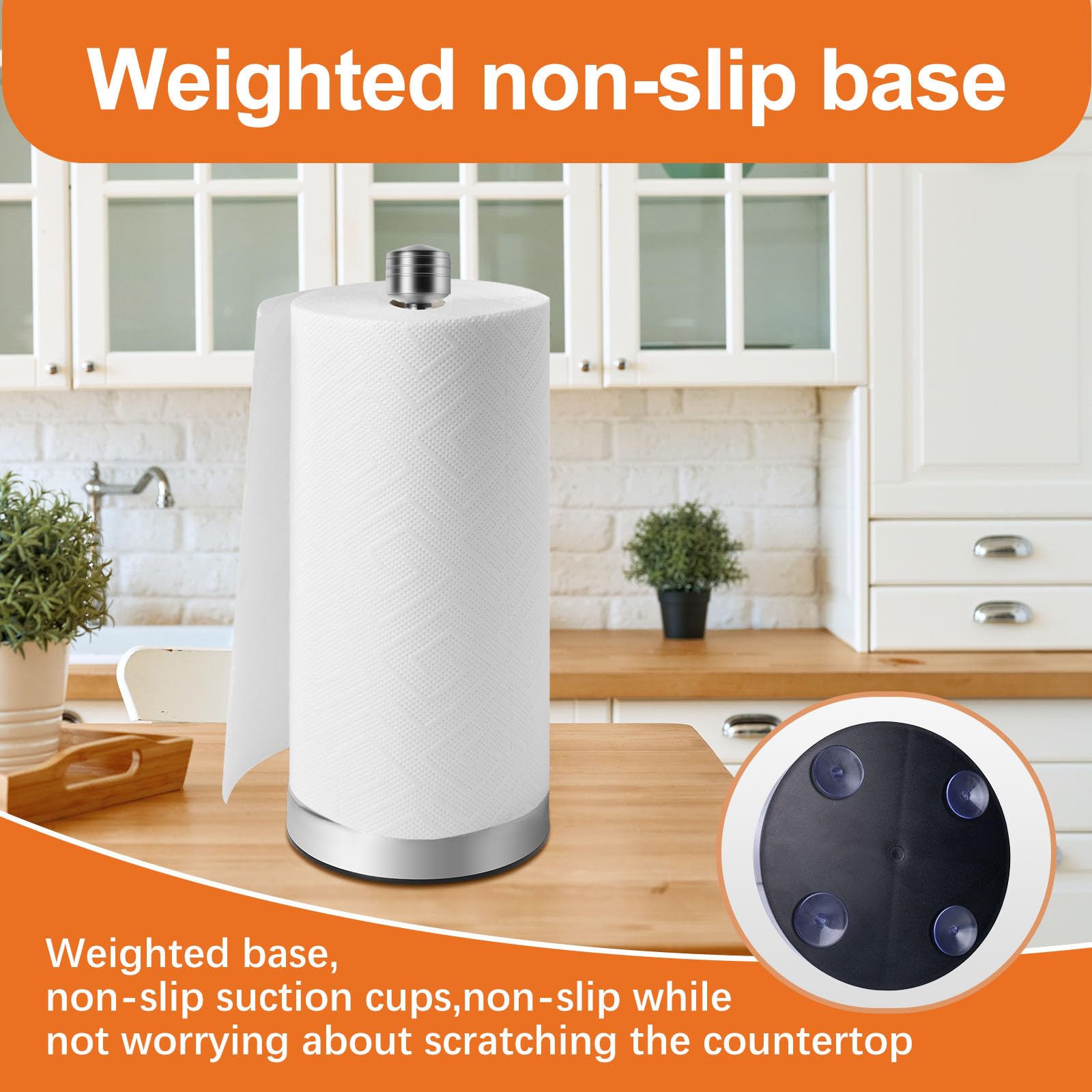 Uso versátil en cocina y baño WOOFWANG GLOBAL, compatible con rollos estándar.