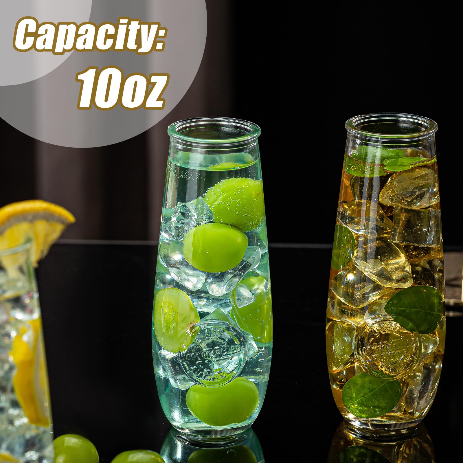 Copa de champagne con relieve de wookgreat, adecuada para bodas elegantes y eventos.
