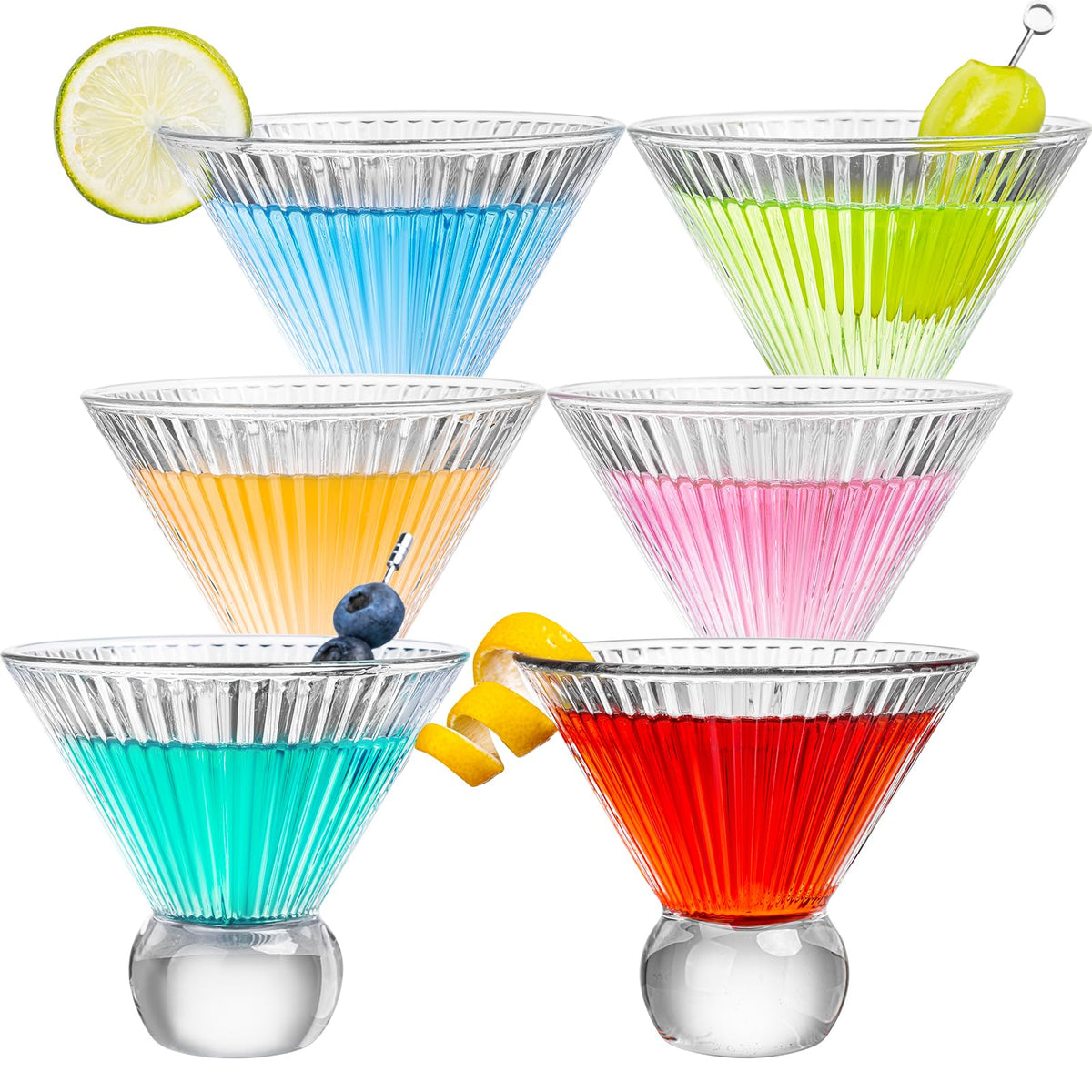 Copa de martini sin tallo de wookgreat con base acanalada para mayor estabilidad.