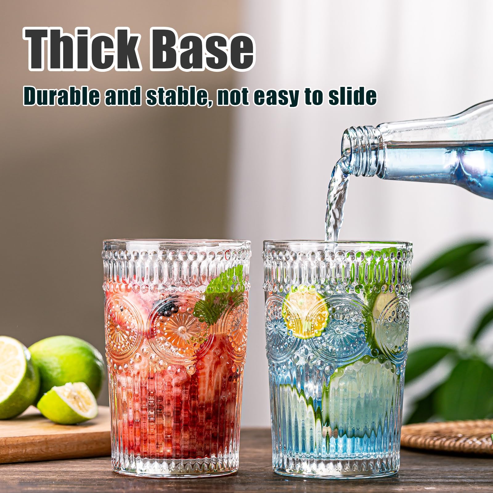 Vaso alto wookgreat de cristal recto, ideal para agua fría.