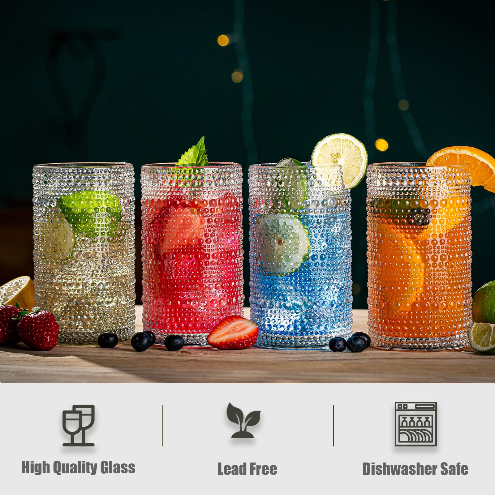 Vasos wookgreat aptos para lavavajillas con brillo.