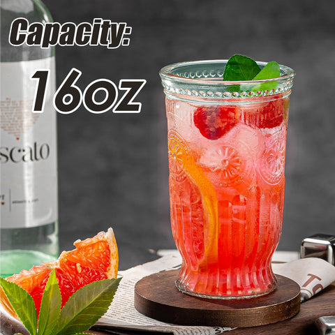 Vaso de cóctel con relieve, de wookgreat, perfecto para mojitos.