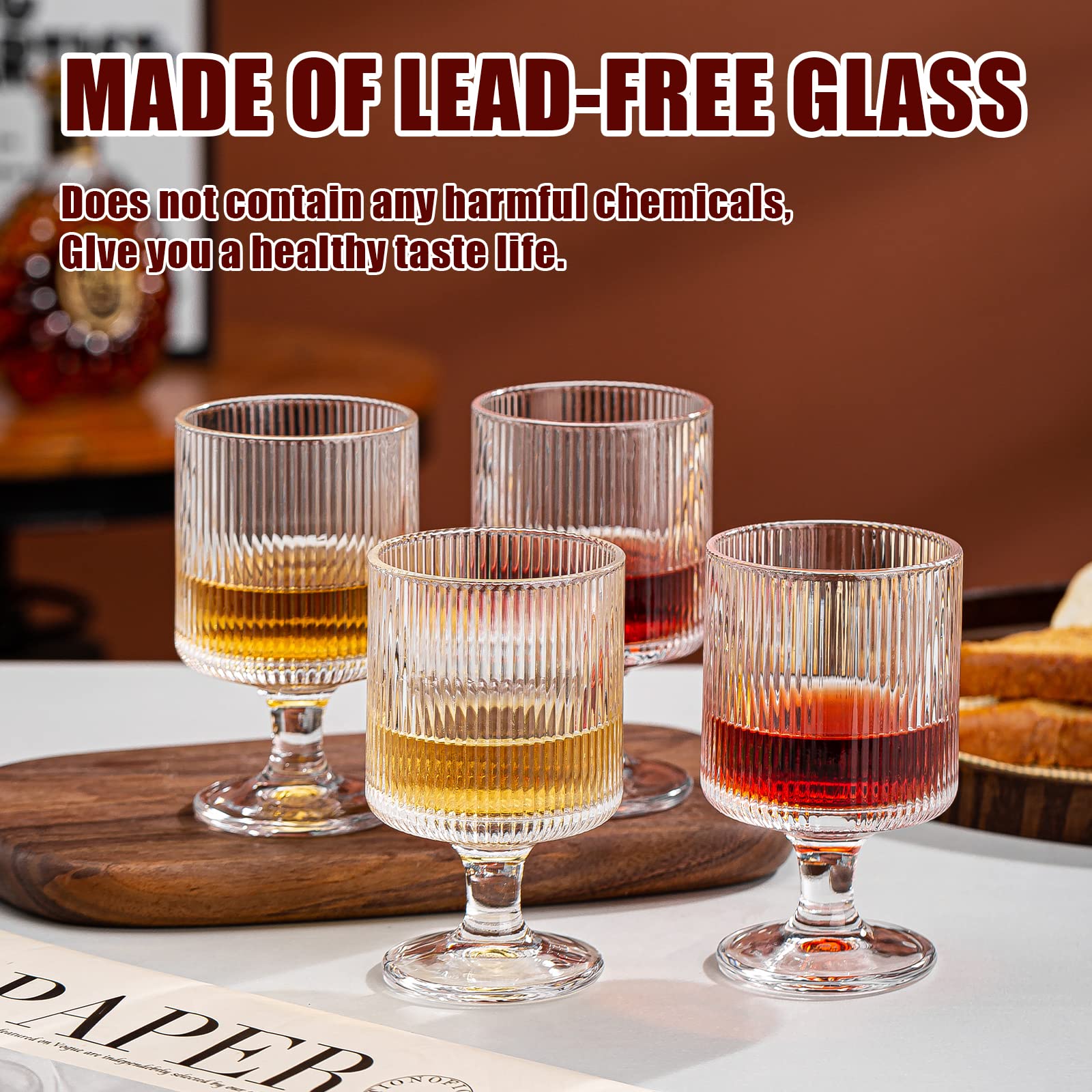 Vaso para postres Wookgreat con base amplia y estilo vintage