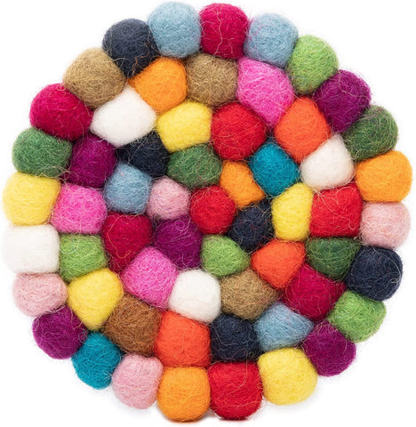 Woolygon posavasos multicolor, aptos para bebidas calientes y frías en casa.